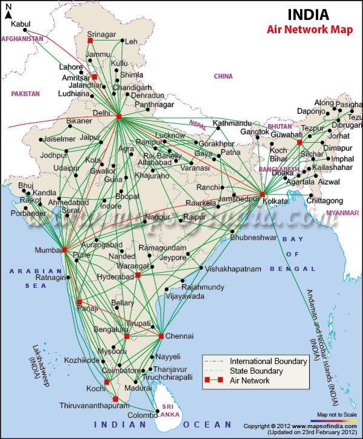 воздушный карте Индии