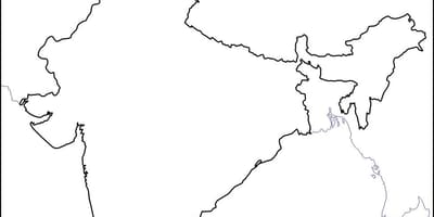 Индия контурная карта