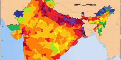 Карта плотности населения Индии
