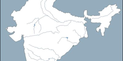 Реки Индии контурная карта