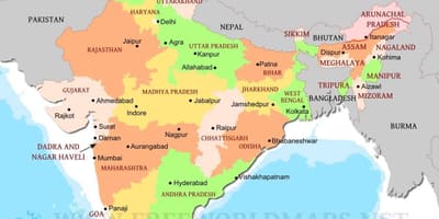 Политическая карта Северной Индии