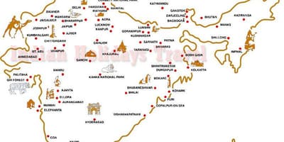 Карта путешествия Индия