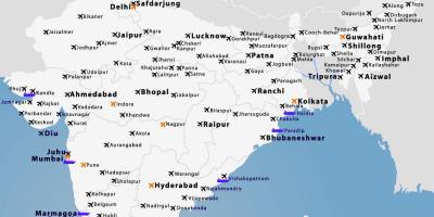 Карта аэропортов Индии