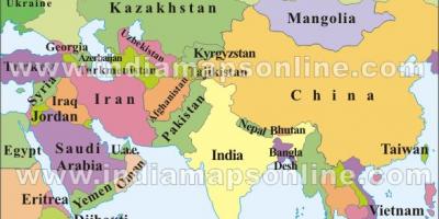 Карта Индии с соседними странами